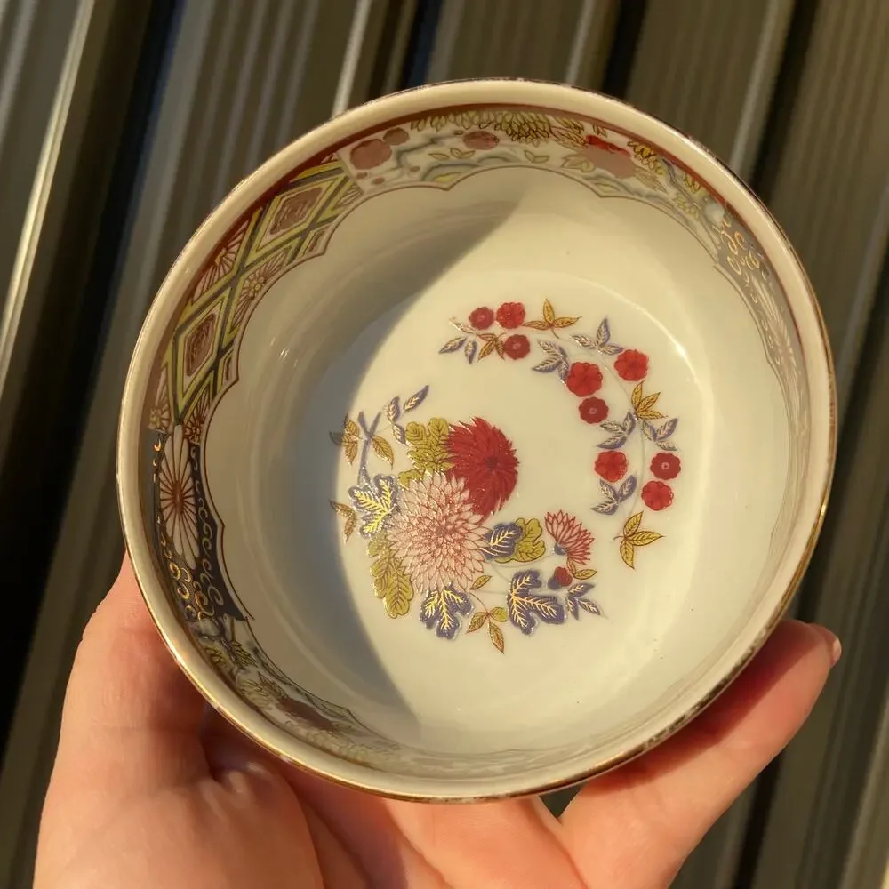 Vintage Mizuko Japanese Floral Serving Dish & Bowl Set